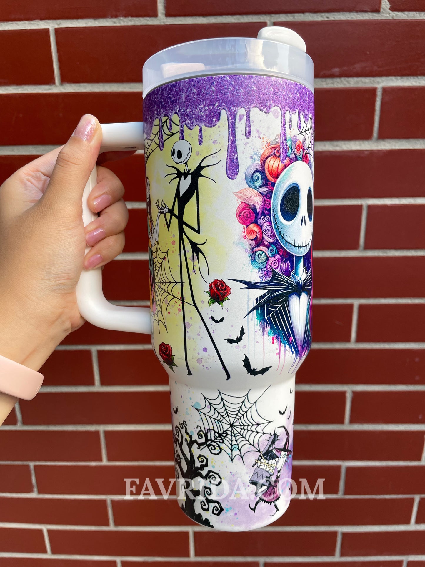 Sally & Jack Skellington Midnight Magic Glow-in-the-Dark 40 Oz Tumbler 🖤💀✨🎃 Limited Edition