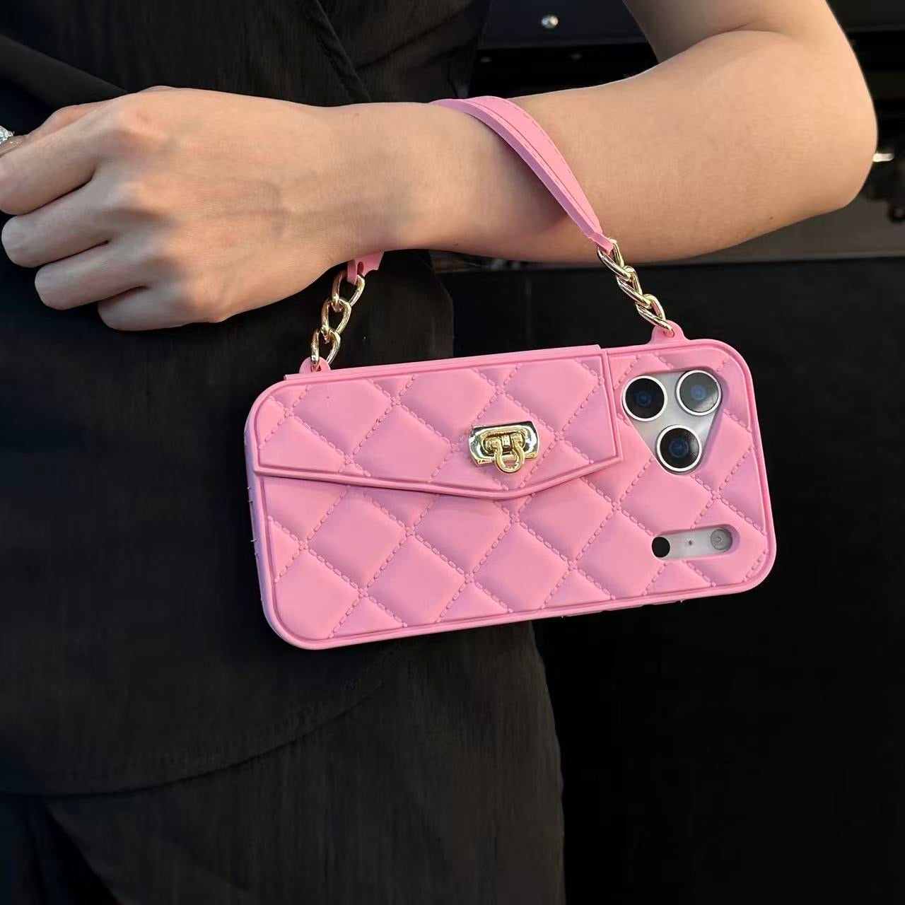 Luxe Quilted Wristlet Wallet Phone Case