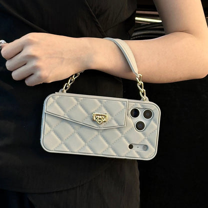 Luxe Quilted Wristlet Wallet Phone Case