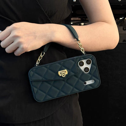 Luxe Quilted Wristlet Wallet Phone Case