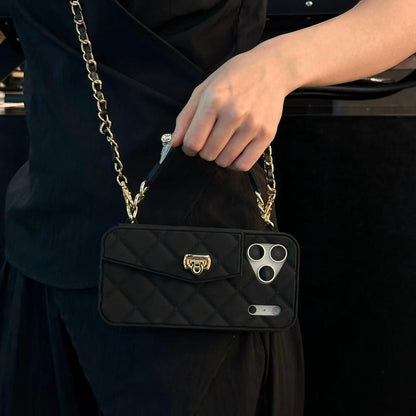 Luxe Quilted Wallet Phone Case with Wristlet & Cross Body Chain