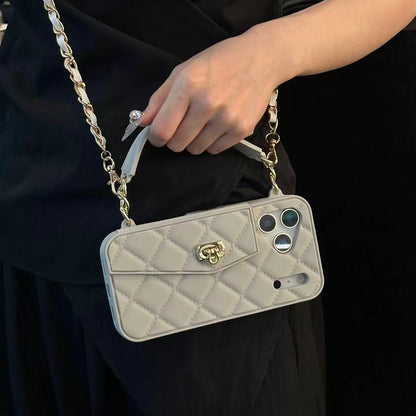 Luxe Quilted Wallet Phone Case with Wristlet & Cross Body Chain