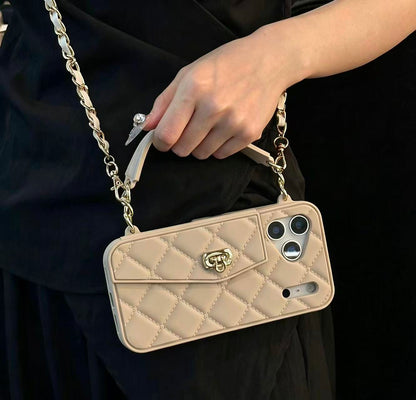 Luxe Quilted Wallet Phone Case with Wristlet & Cross Body Chain