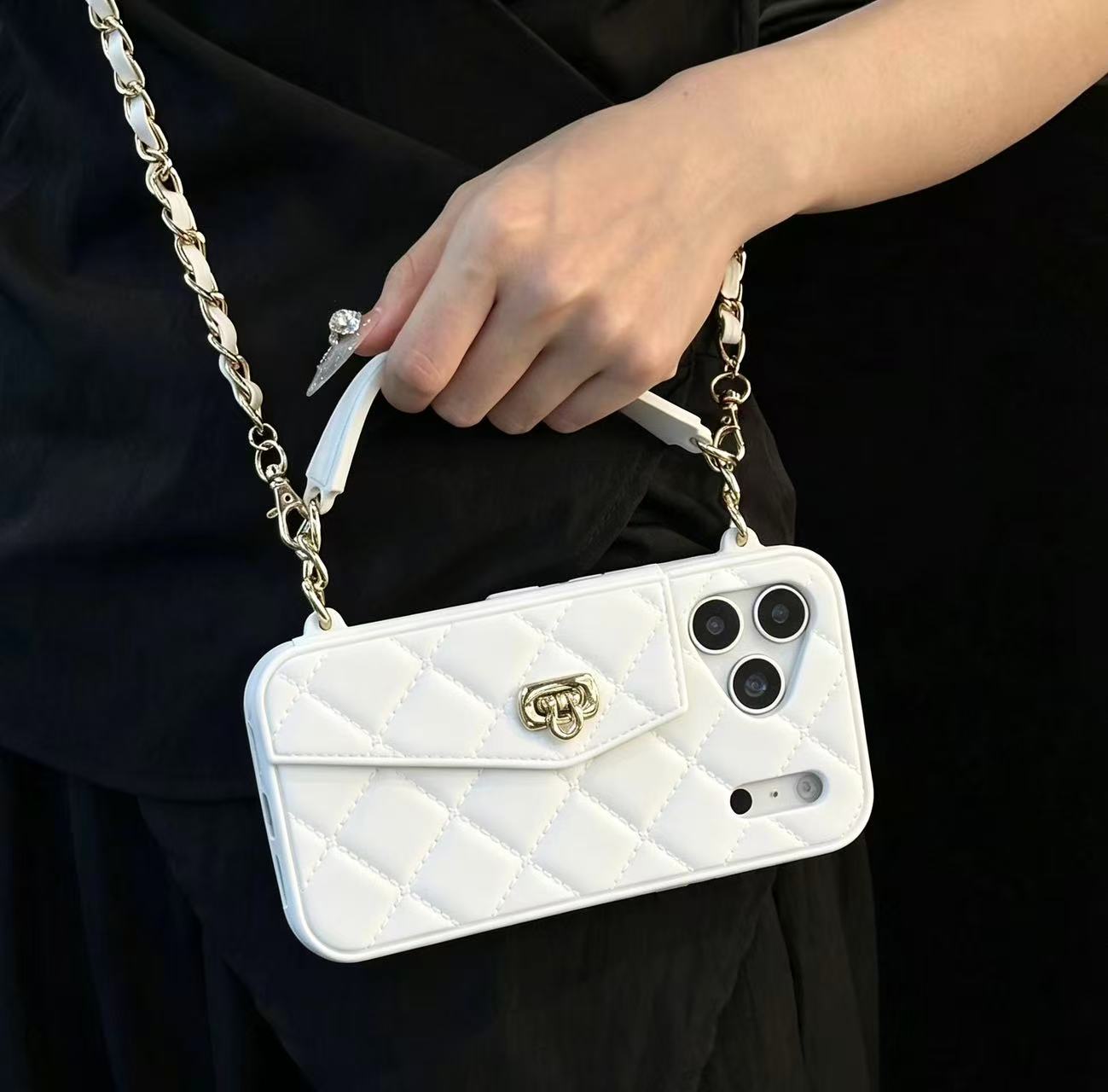 Luxe Quilted Wallet Phone Case with Wristlet & Cross Body Chain