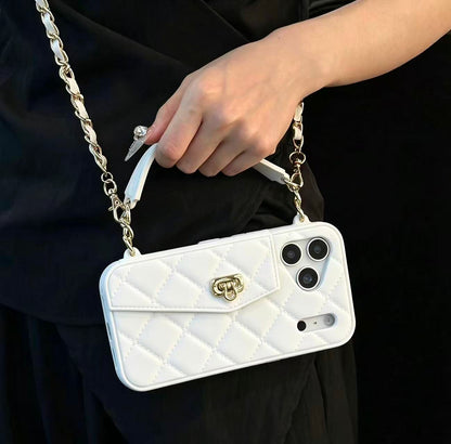 Luxe Quilted Wallet Phone Case with Wristlet & Cross Body Chain