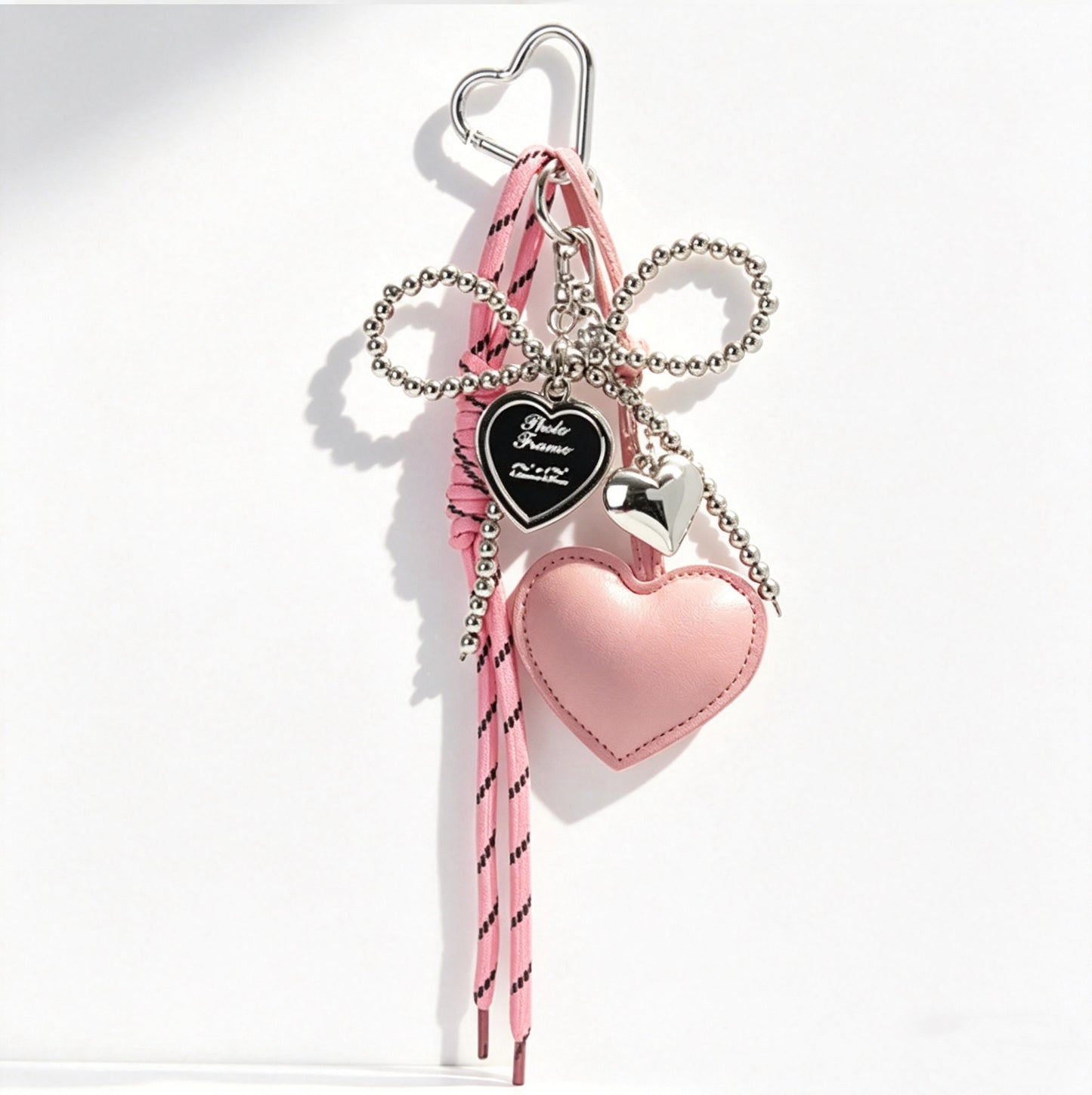 Heart Leatherette Charm Keychain