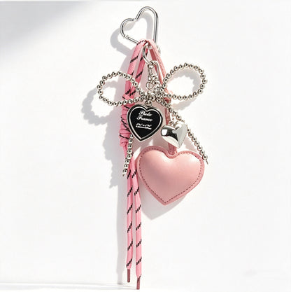 Heart Leatherette Charm Keychain