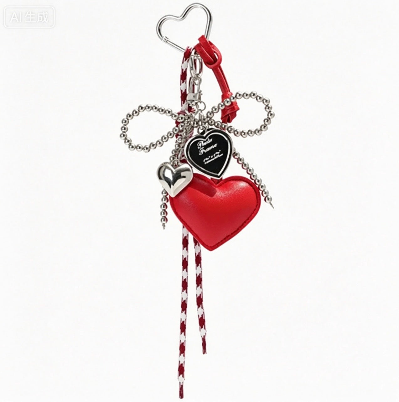 Heart Leatherette Charm Keychain
