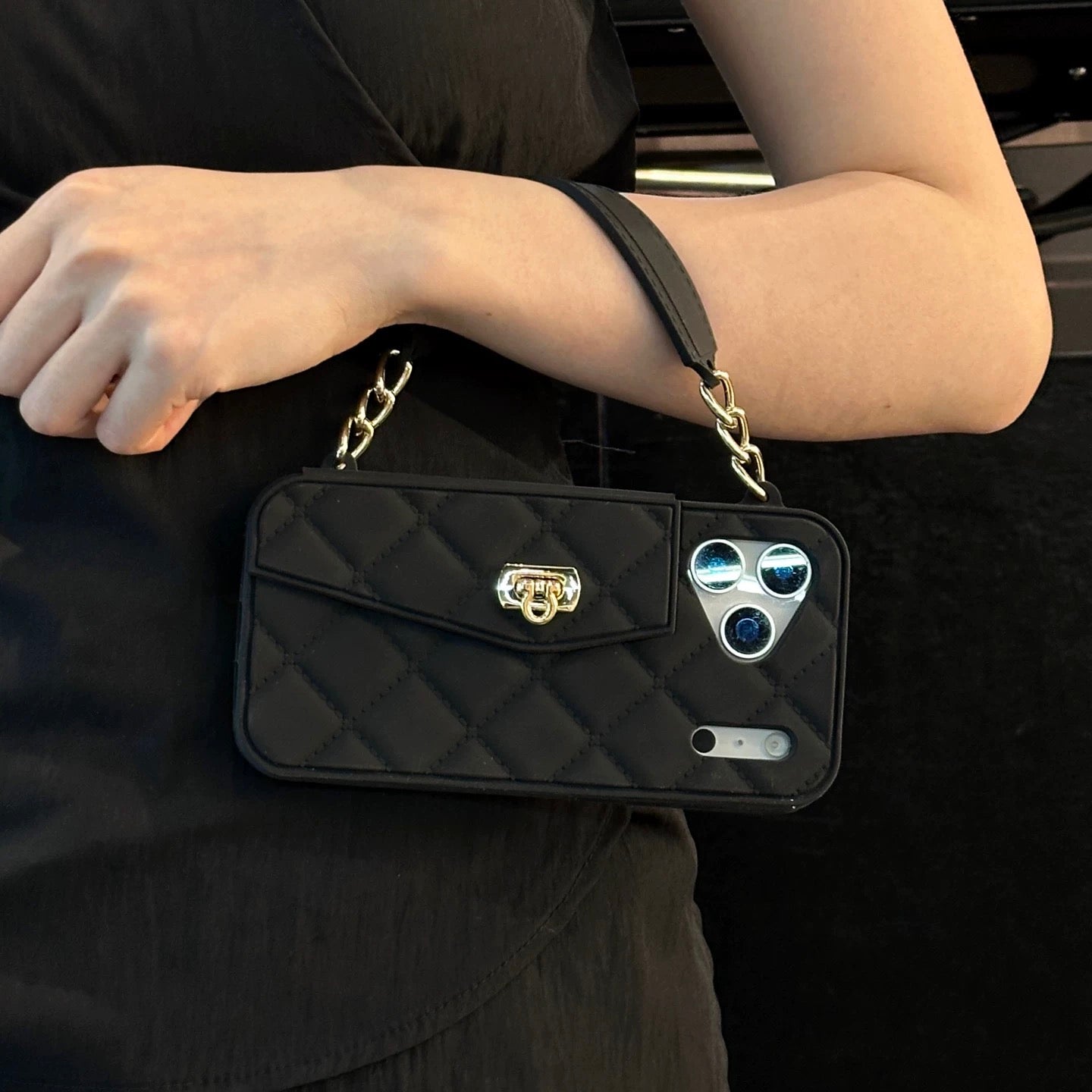 Luxe Quilted Wristlet Wallet Phone Case