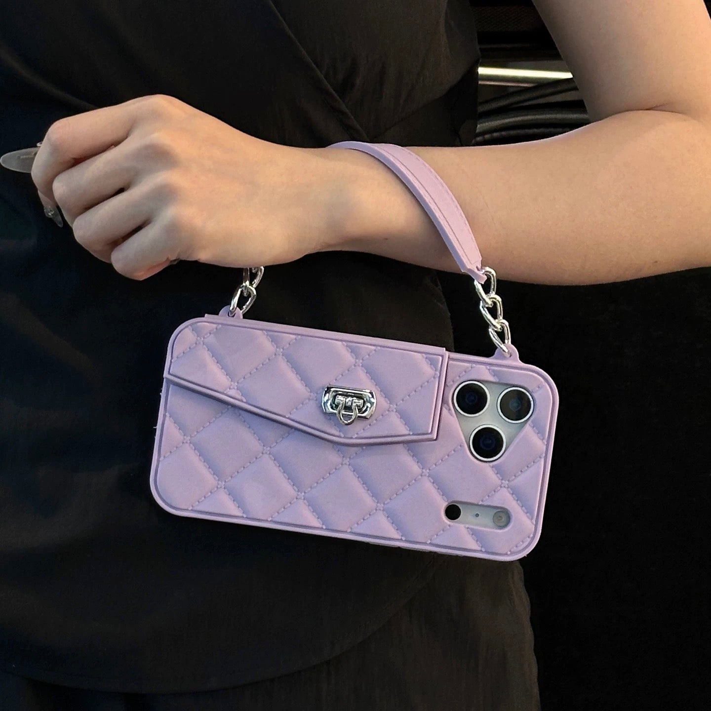 Luxe Quilted Wristlet Wallet Phone Case