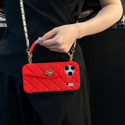 Luxe Quilted Wallet Phone Case with Wristlet & Cross Body Chain