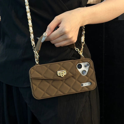 Luxe Quilted Wallet Phone Case with Wristlet & Cross Body Chain