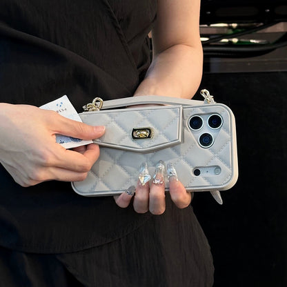 Luxe Quilted Wristlet Wallet Phone Case
