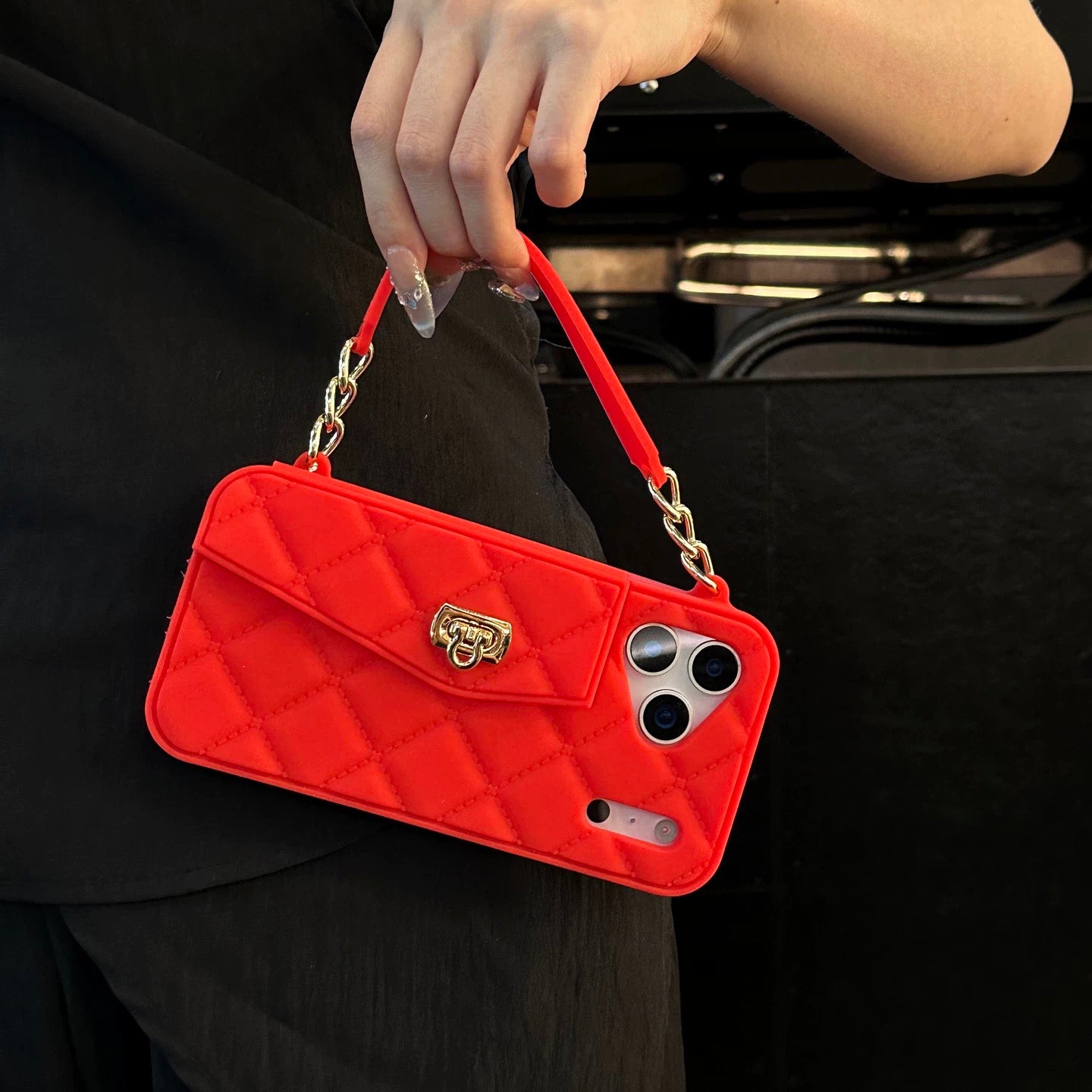 Luxe Quilted Wristlet Wallet Phone Case