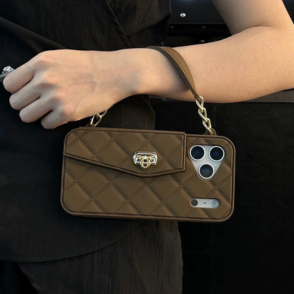 Luxe Quilted Wristlet Wallet Phone Case