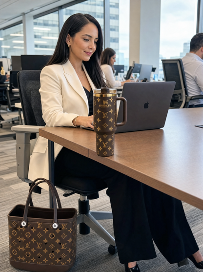 FAVRIDA Designer Cup Bag Set （Tote+40 OZ Tumbler）